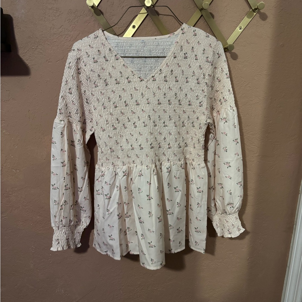 Floral V-Neck Women's Top